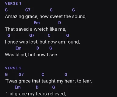 The same song rendered as a BandBinder chart, with chord symbols, section labels, and lyrics together on one screen